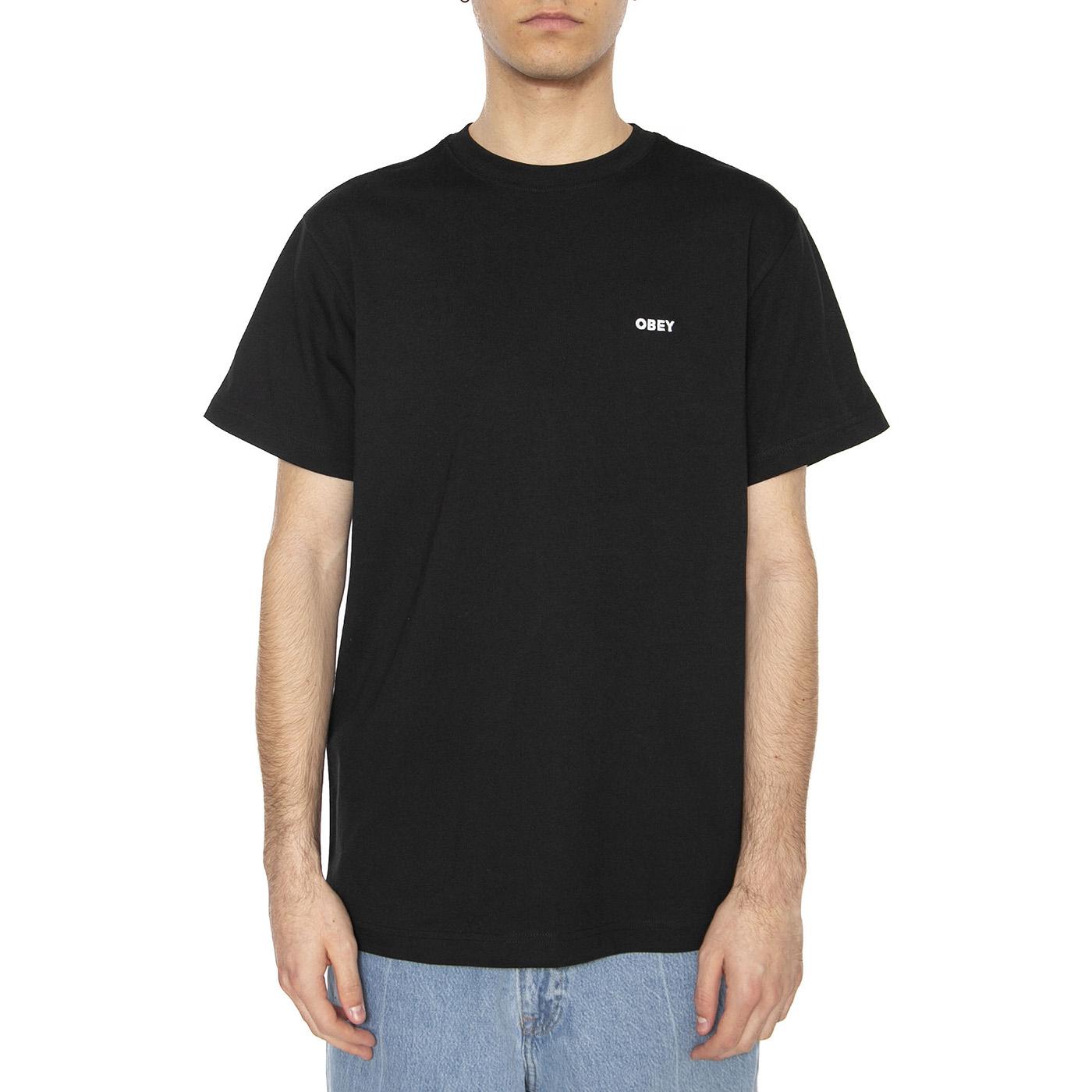 Established Works Bold Tee SS Black - Maglietta Girocollo Uomo Nera 131080365-BLK  OBEY 