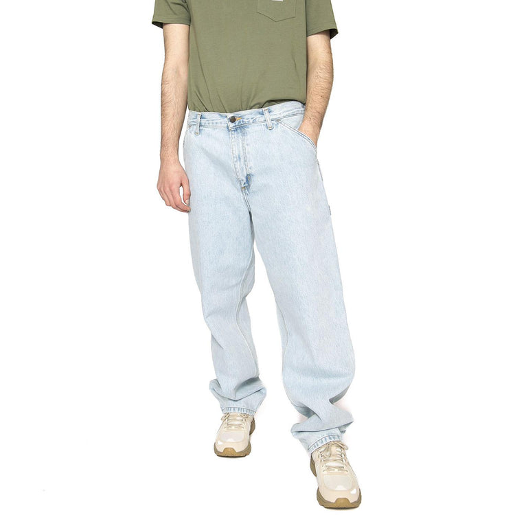 M' Single Knee Pant Blue Heavy Stone Bleached - Pantaloni Denim Jeans Uomo Blu I032024-01A3  CARHARTT WIP 