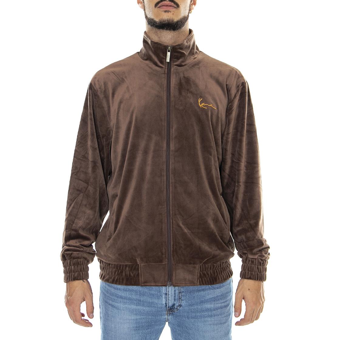 Small Signature Velvet - Giacca Invernale in Velluto Collo Alto Uomo Marrone KRCKM213-067-1  KARL KANI 