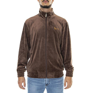 Small Signature Velvet - Giacca Invernale in Velluto Collo Alto Uomo Marrone KRCKM213-067-1  KARL KANI 