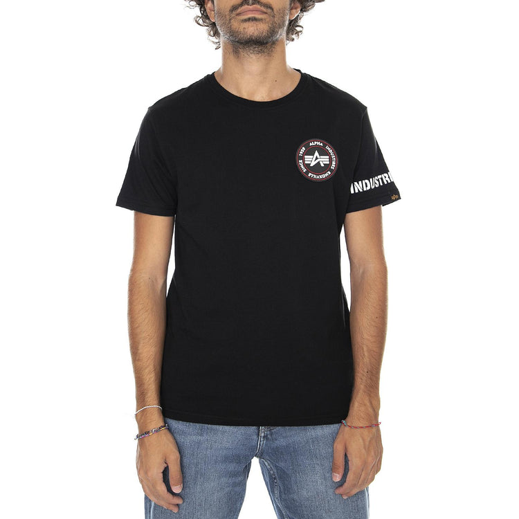 RBF Back Stripe T-Shirt - Black - Maglietta Girocollo Uomo Nera 128534-03  ALPHA INDUSTRIES 
