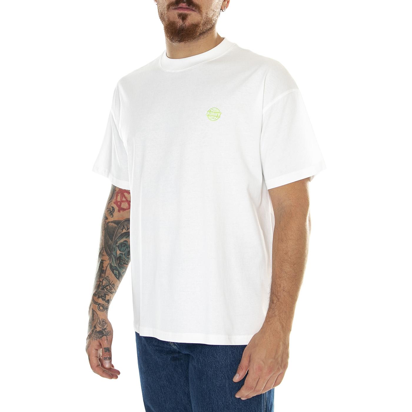Logo Embroidery Tee White - Maglietta Girocollo Uomo Bianca Logo Embroidery Tee White  FUNKY 