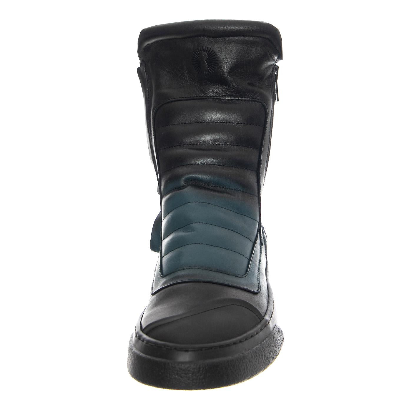 M' Moto Nappa Black / Blue Black Sole - Stivali Uomo Neri / Blu BOMMOTO-NAPPA.BKBLU  BRUNO BORDESE 