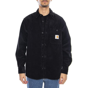 L/S Flint Shirt Black - Camicia Uomo Nera I035837.89XX  CARHARTT WIP 