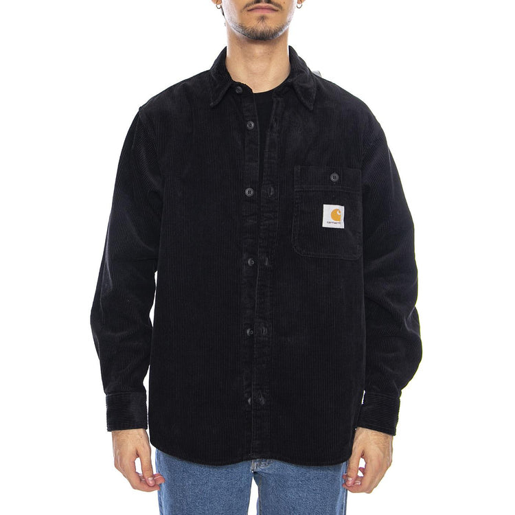 L/S Flint Shirt Black - Camicia Uomo Nera I035837.89XX  CARHARTT WIP 