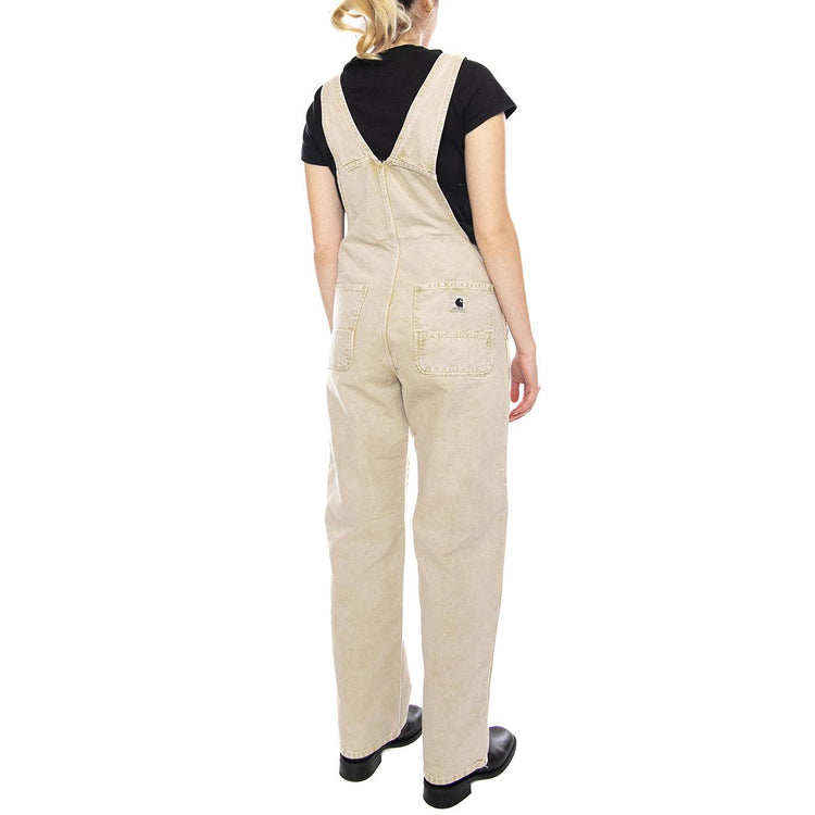 W' Bib Overall Straight - Salopette Donna Beige Chalk Wash I035572-07E5F . CARHARTT WIP 
