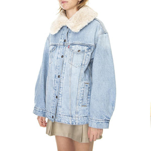 XL Womens Sherpa Trucker Z3300 Indigo - Giacca Invernale Denim Jeans Donna Blu A3484-0000  LEVIS 