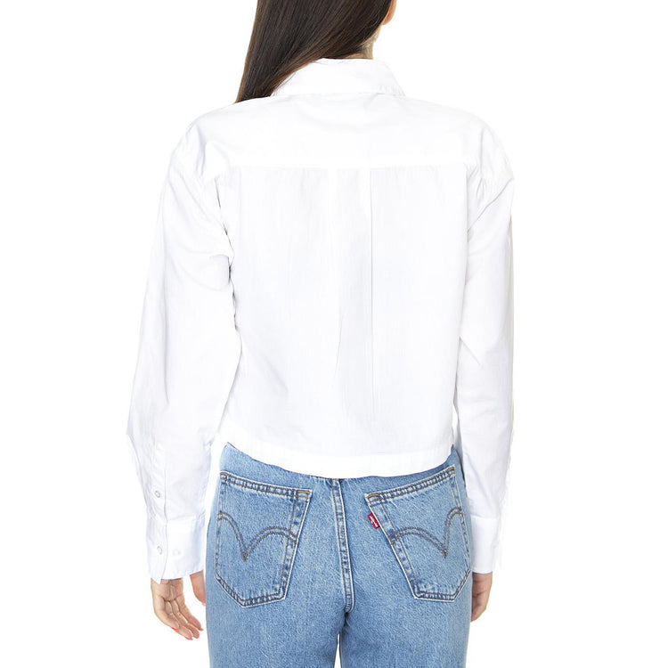 Ariel Cropped Shirt LS White - Camicia Donna Bianca 281200119-WHT  OBEY 