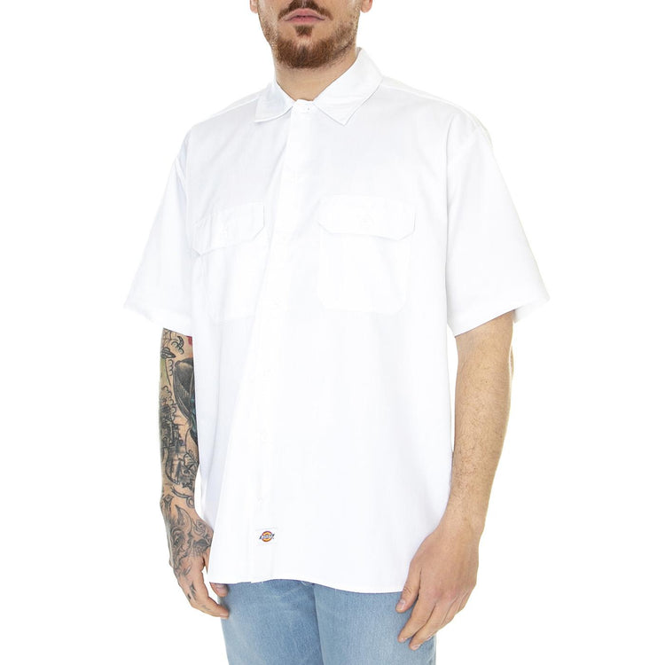 Work Shirt SS Rec White - Camicia Maniche Corte Uomo Bianca DK0A4XK7WHX1  DICKIES 