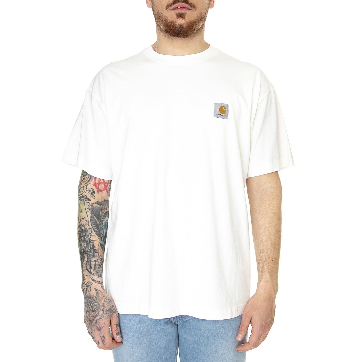 S/S Nelson T-Shirt Wax Garment Dyed - Maglietta Girocollo Uomo Bianca I029949-D6GD  CARHARTT WIP 