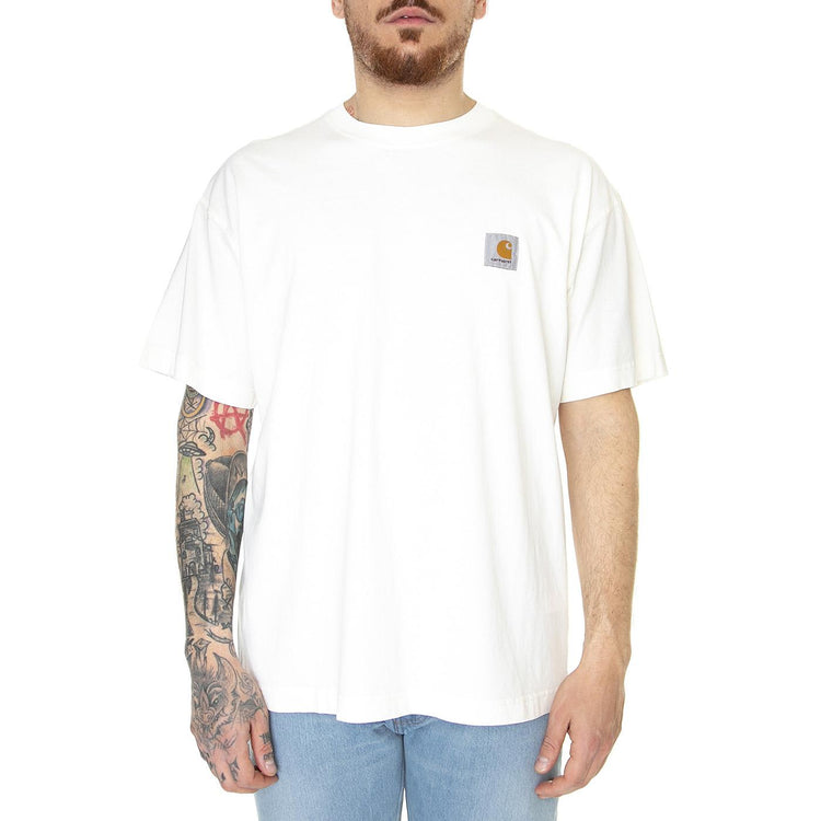 S/S Nelson T-Shirt Wax Garment Dyed - Maglietta Girocollo Uomo Bianca I029949-D6GD  CARHARTT WIP 