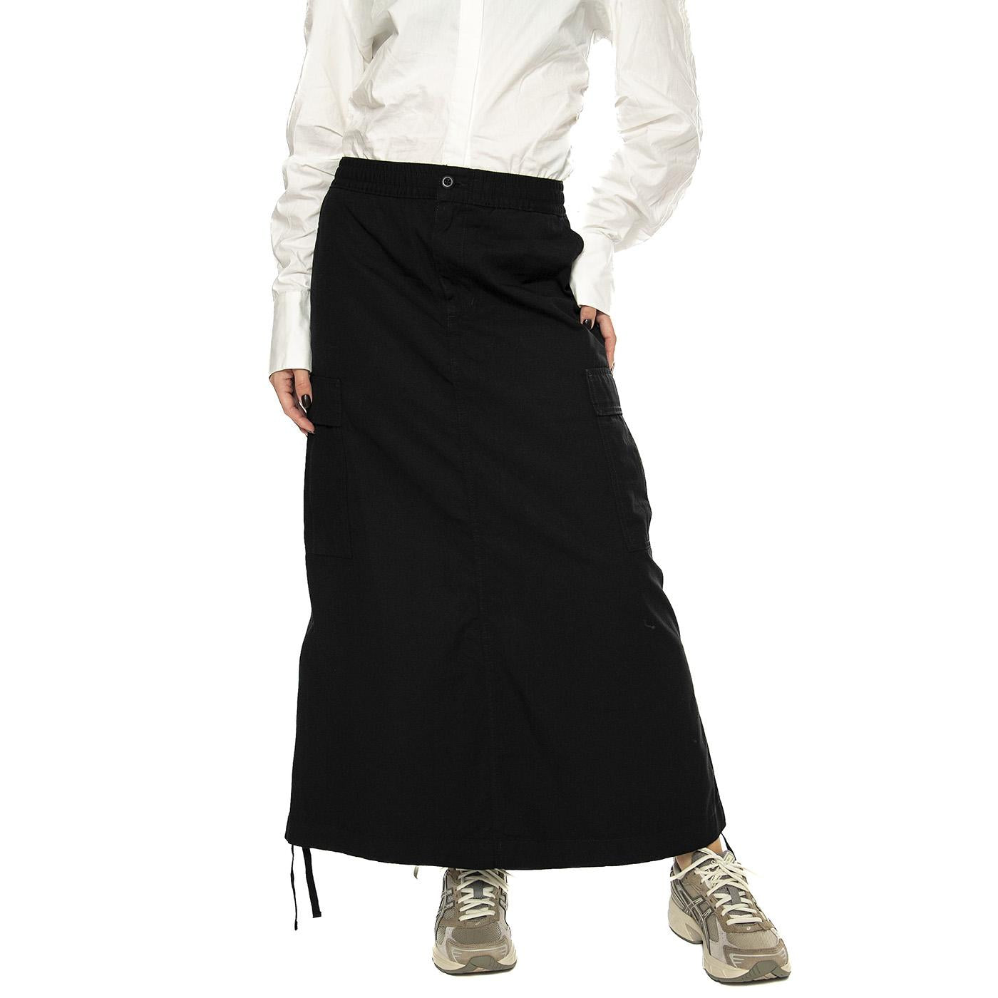 W' Cargo Skirt Long Black rinsed - Gonna Nera I033823.8902  CARHARTT WIP 