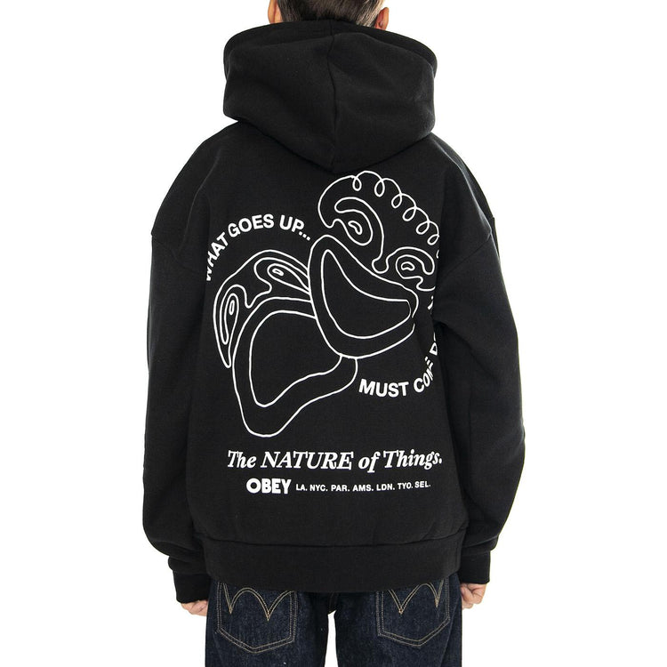 Nature Extra Heavy Hood Fleece Black - Felpa Uomo Nera 112470230-BLACK  OBEY 