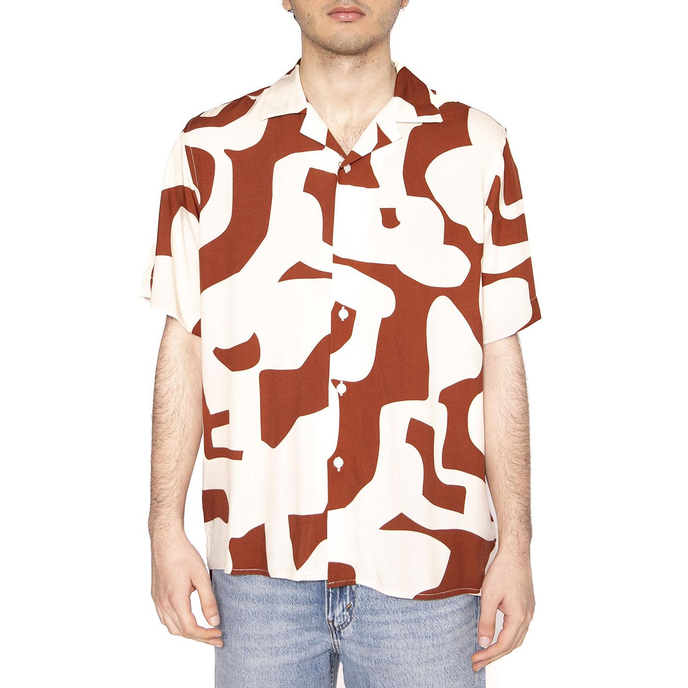 Russet Puzzlotec Viscose Shirt - Camicia Maniche Corte Uomo Multicolore 7005-46-7005-46  OAS 