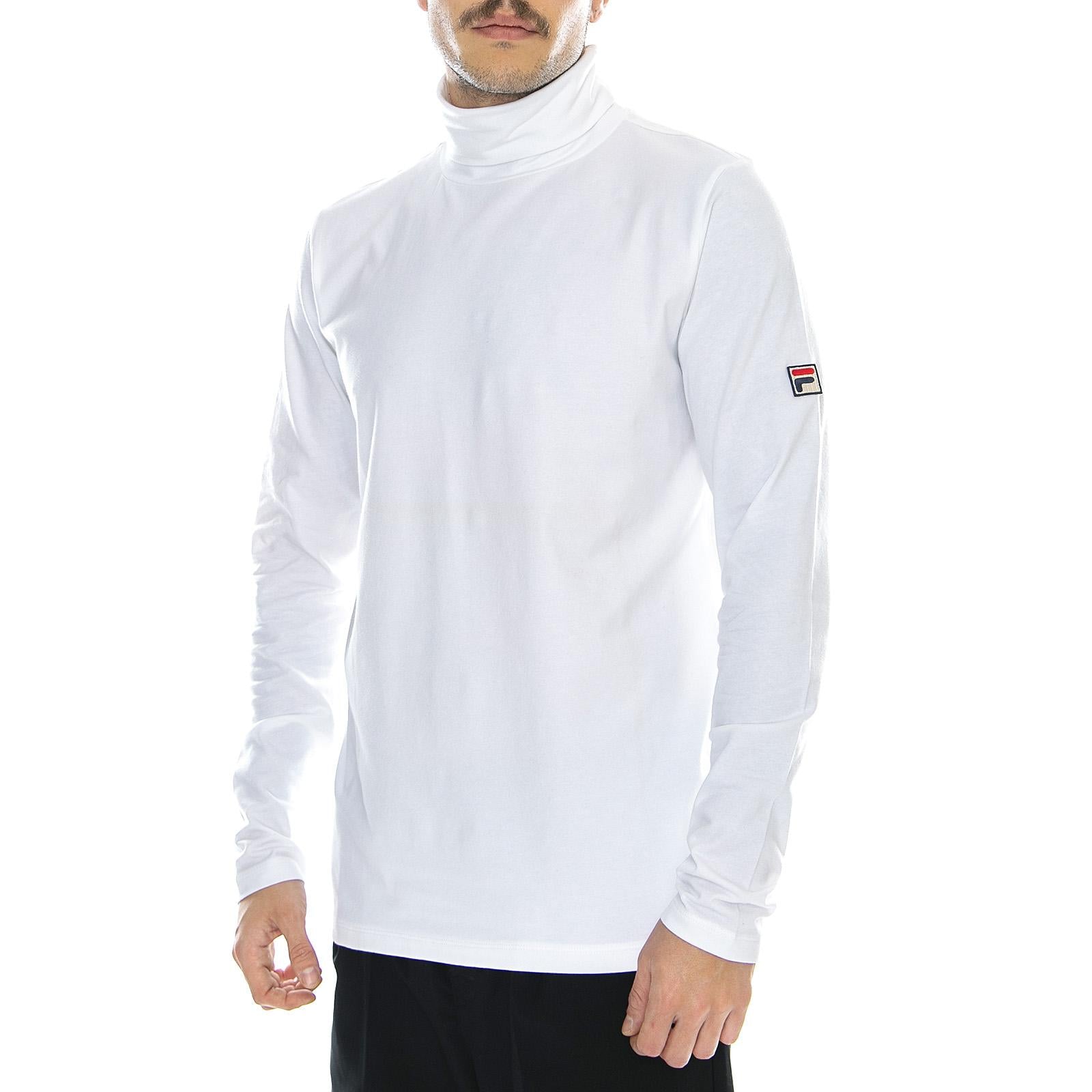 Roll Neck 19th Ls Tee - White - Maglietta Maniche Lunghe Uomo Bianca 96424_4  FILA 