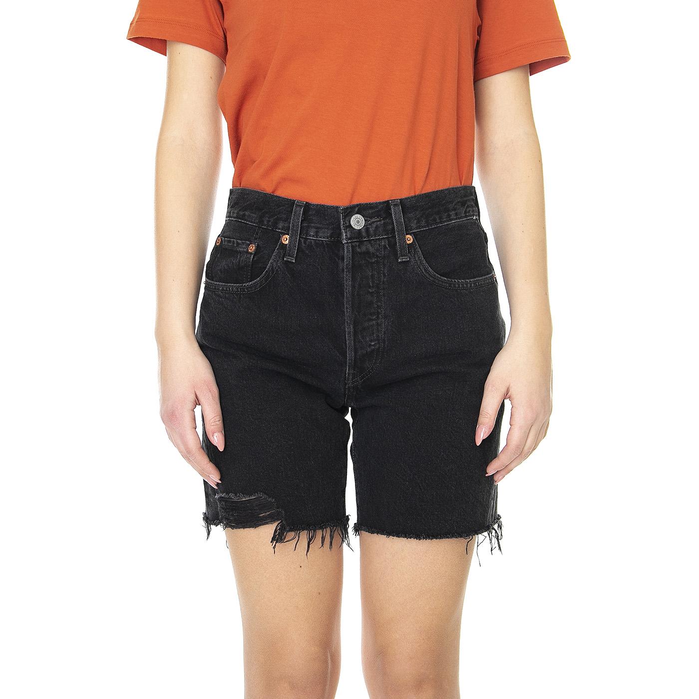 501 Mid Thigh Short Lunar Black - Bermuda Donna Denim Jeans Neri 85833-0016  LEVIS 