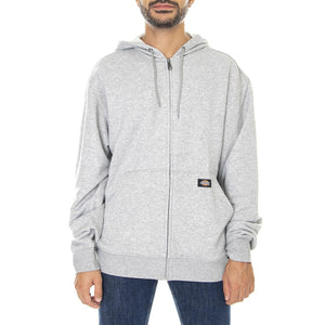 Full Zip Fleece Hoody Heather Grey - Felpa con Cappuccio e Zip Uomo Grigia DK0A4XTOHG01  DICKIES 