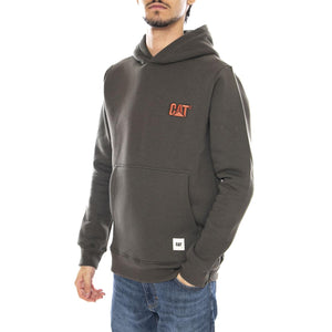 Logo Hoodie Military Olive - Felpa con Cappuccio Uomo Verde 6050193 12365 CAT 