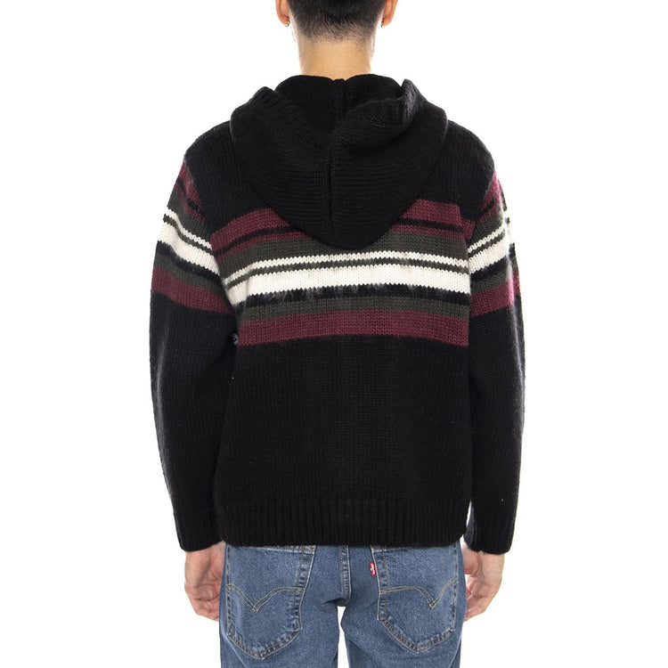 Myers Zip Up Hood Sweater Black / Multi -- Felpa con Cappuccio Uomo Nera / Multicolore 151000093 BKM OBEY 