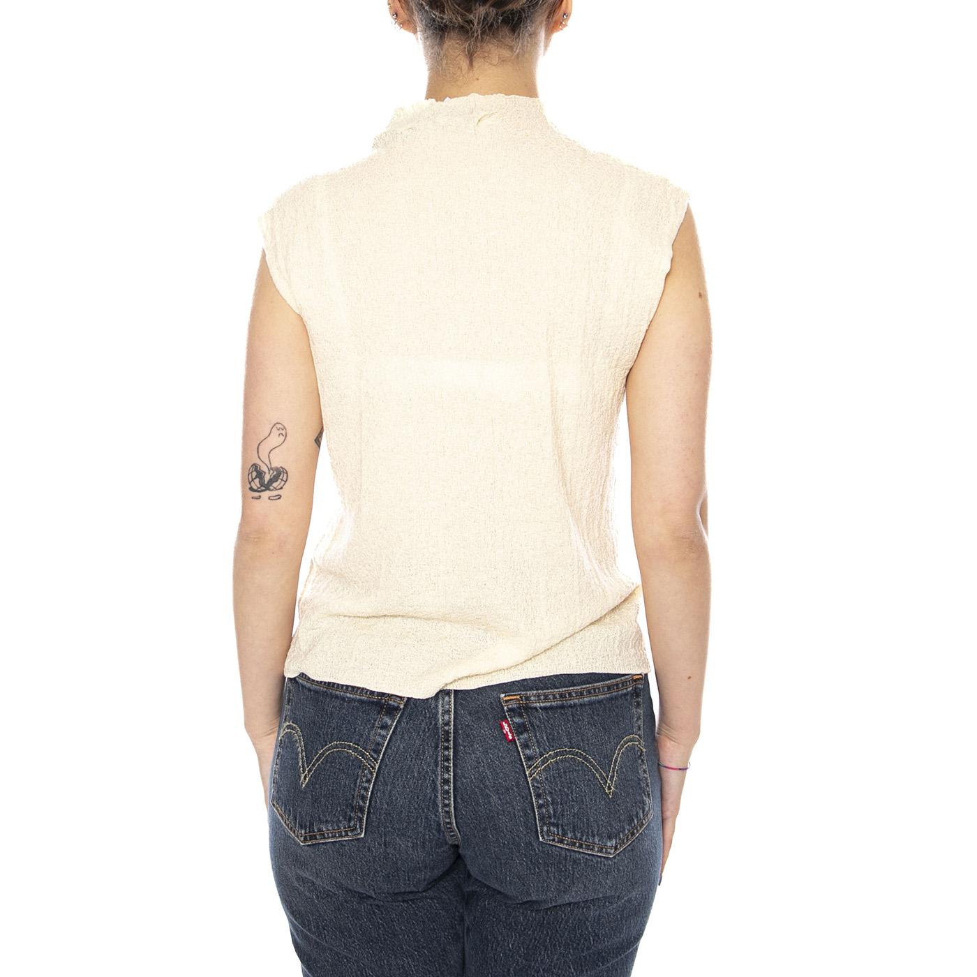 TOP DE PUNTO BLANCO ECRU - Canotta Donna Ecrù 61W/10618 000008 WILD PONY 