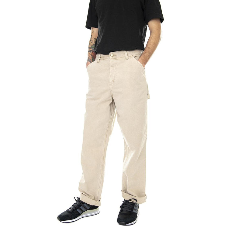 Single Knee Pant Dusty H Brown faded - Pantaloni Uomo Beige I026463-07EFH  CARHARTT WIP 