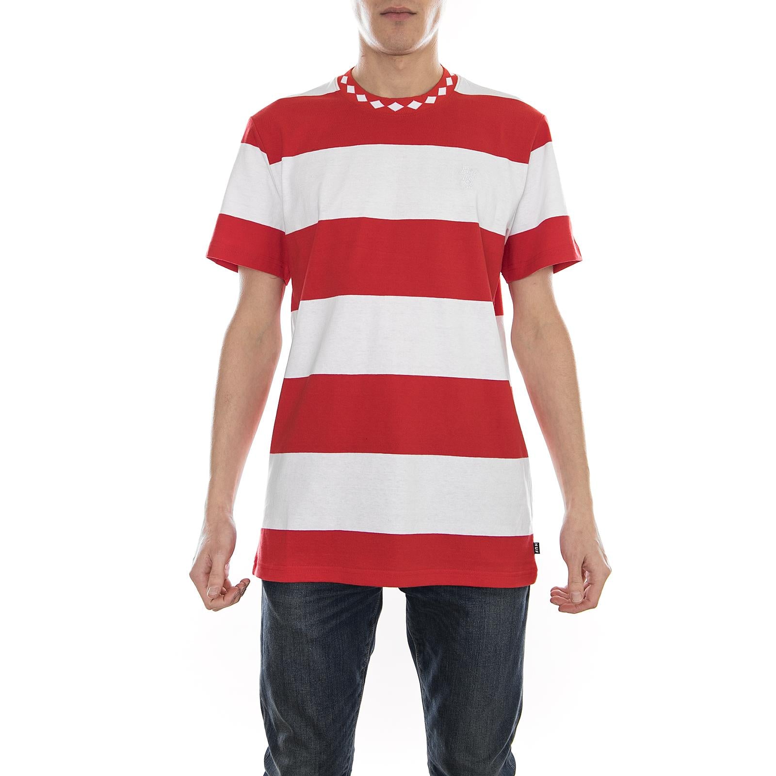 ACE STRIPE SHIRT RED KN00055-RED  HUF 