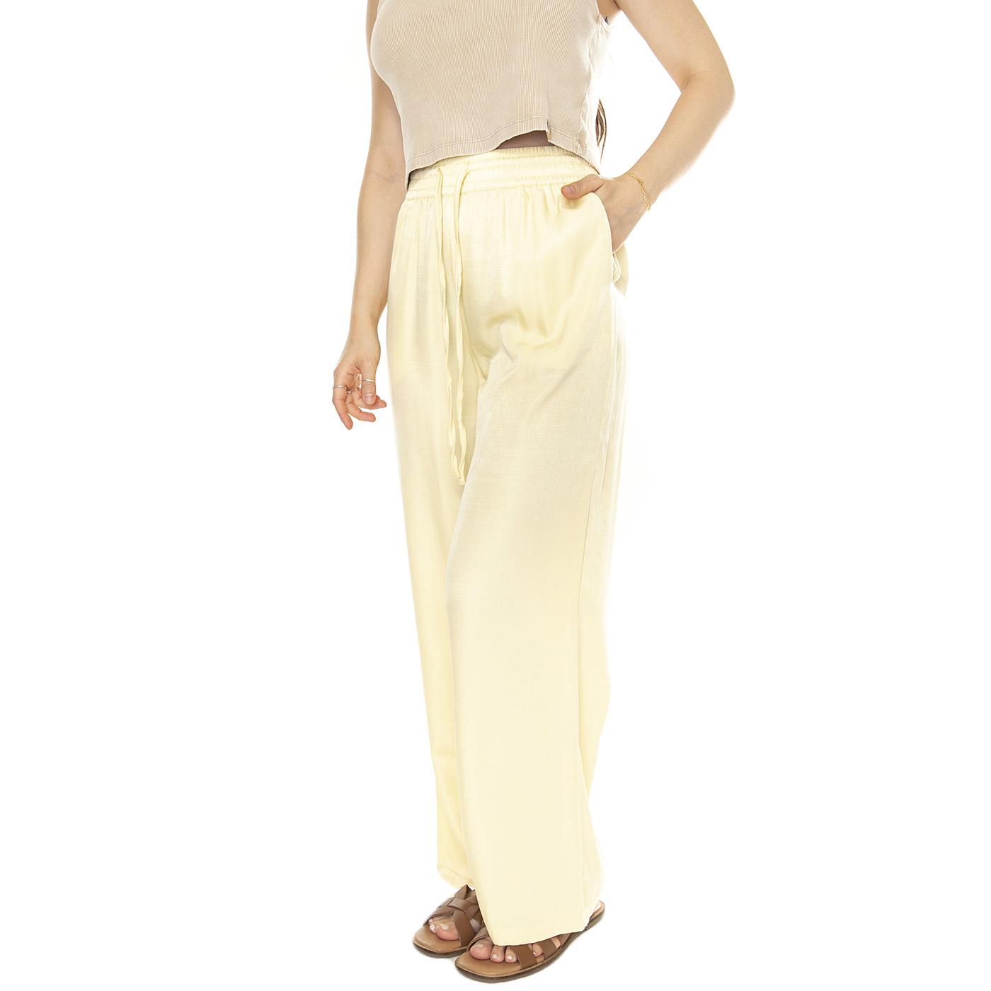 Pantalón fluido satinado amarillo Yellow Trousers - Pantaloni Donna Gialli 41W/11255  WILD PONY 