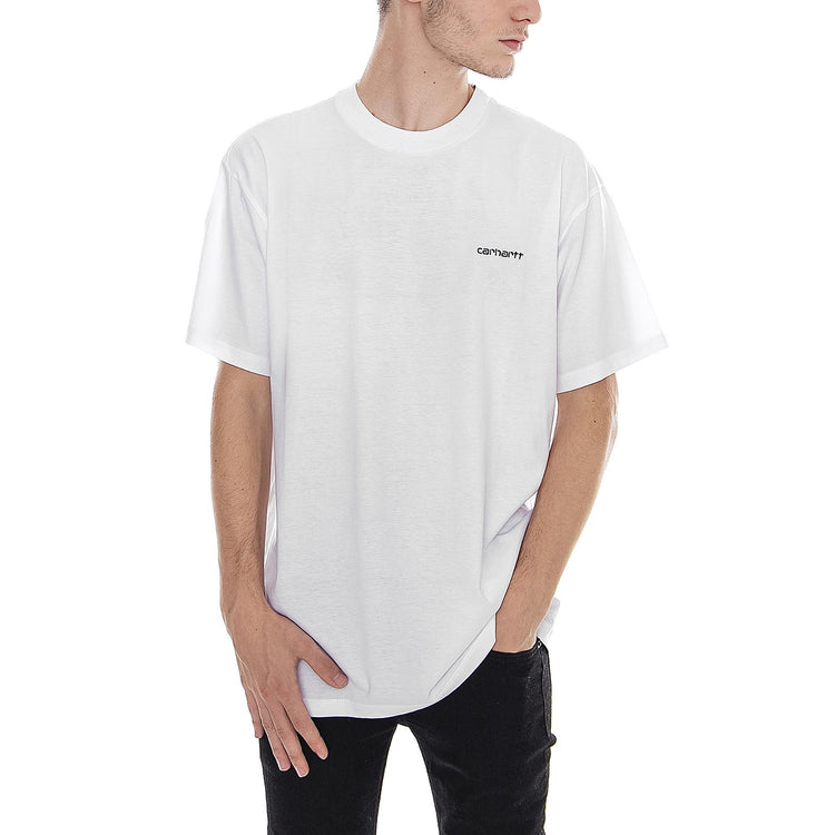 S/S Script Embroidery T-Shirt White / Black - Maglietta Girocollo Uomo Bianca I025778.03-White / Black  CARHARTT WIP 
