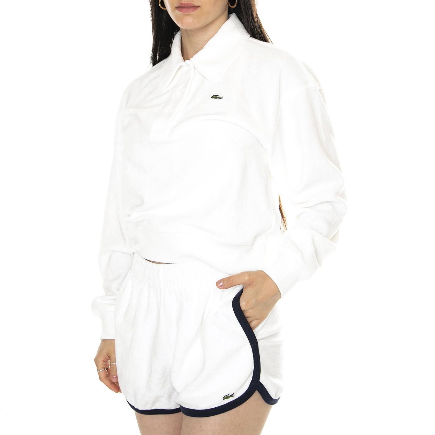 Sweatshirt 70V White - Felpa Polo Donna Bianca SF9449-70V  LACOSTE 