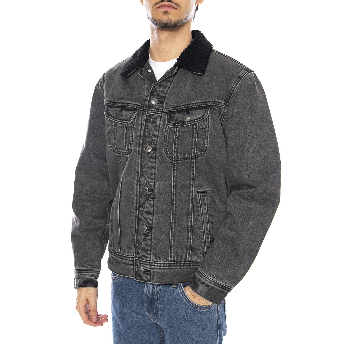 Sherpa Jacket Deep Obsidian - Giacca Denim Jeans Uomo Grigo Antracite 112370427  LEE 