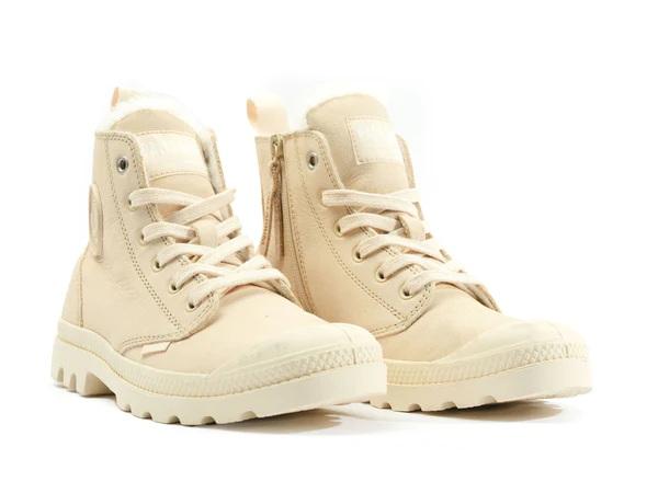 Pampa Hi Zip Wl Sahara - Scarpe Stringate Profilo Alto Donna Beige PAS95982-217-M  PALLADIUM 