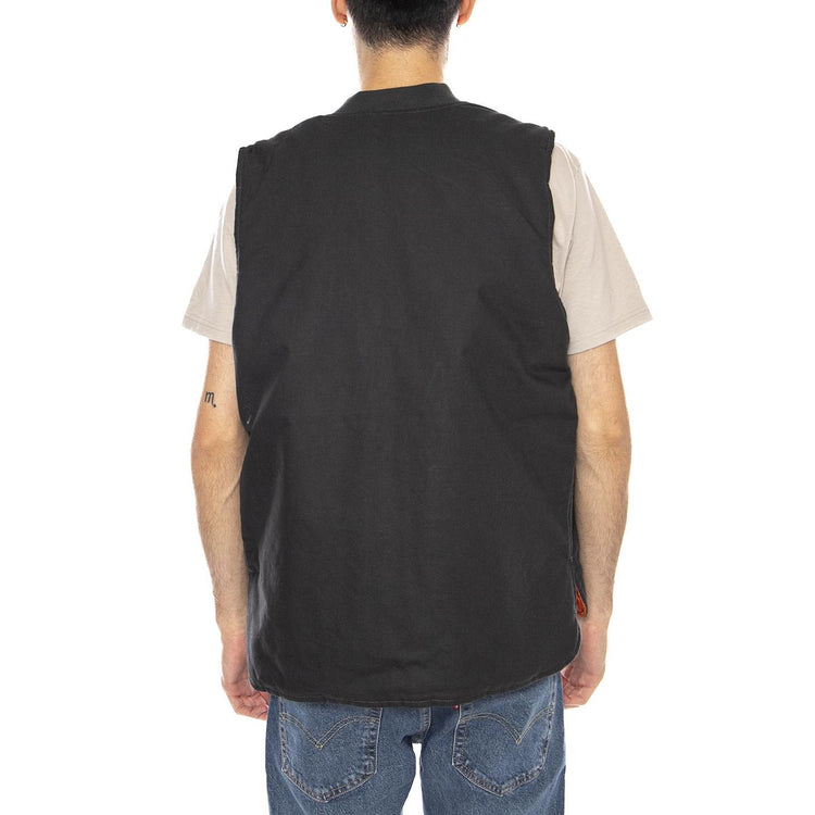Builders Abraham Rev Vest -- Gilet Uomo Reversibile Washed Nero / Arancione 03412 WBKRO BRIXTON 