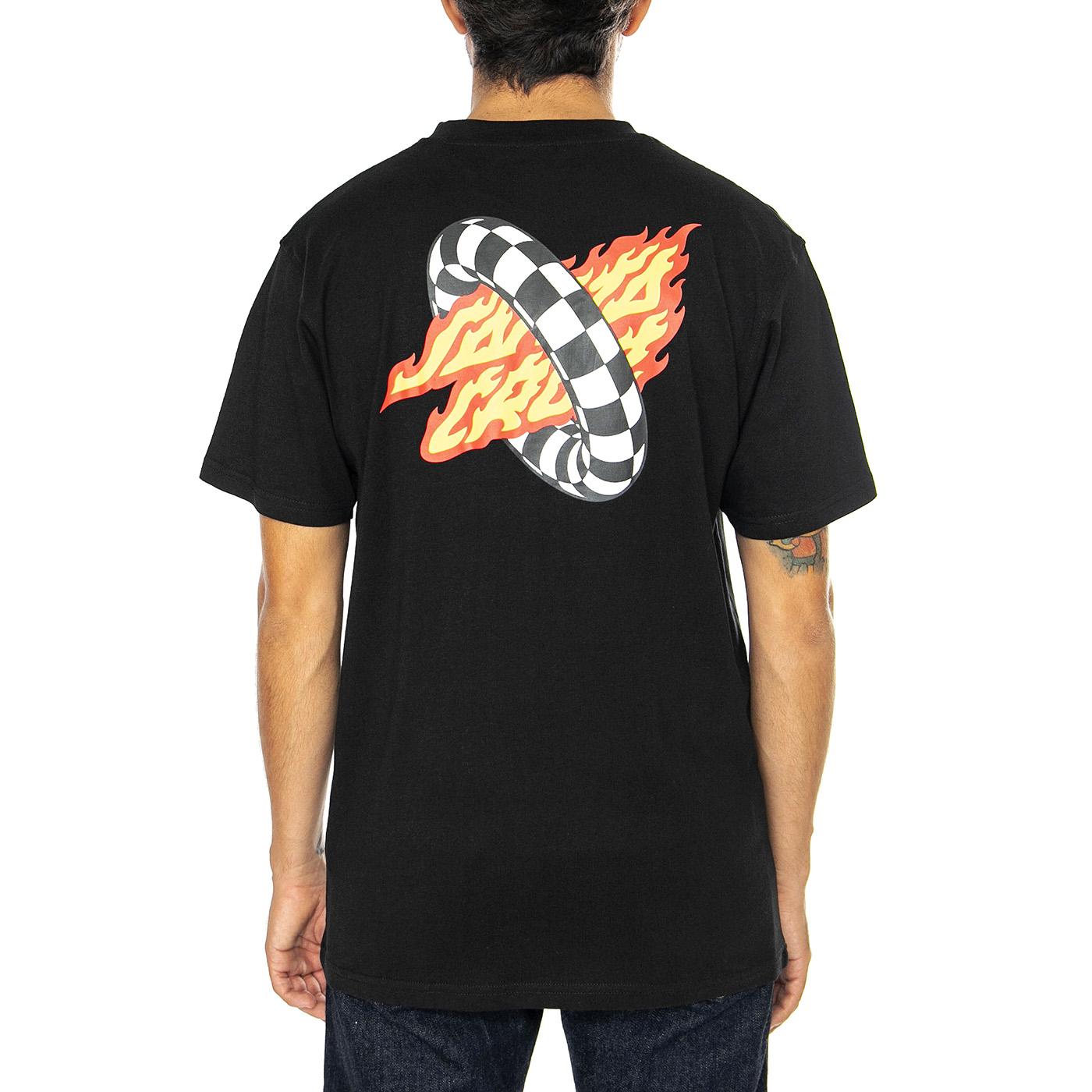 Goal Flame S - Black - Maglietta Girocollo Uomo Nera SCA-TEE-11374  SANTA CRUZ 