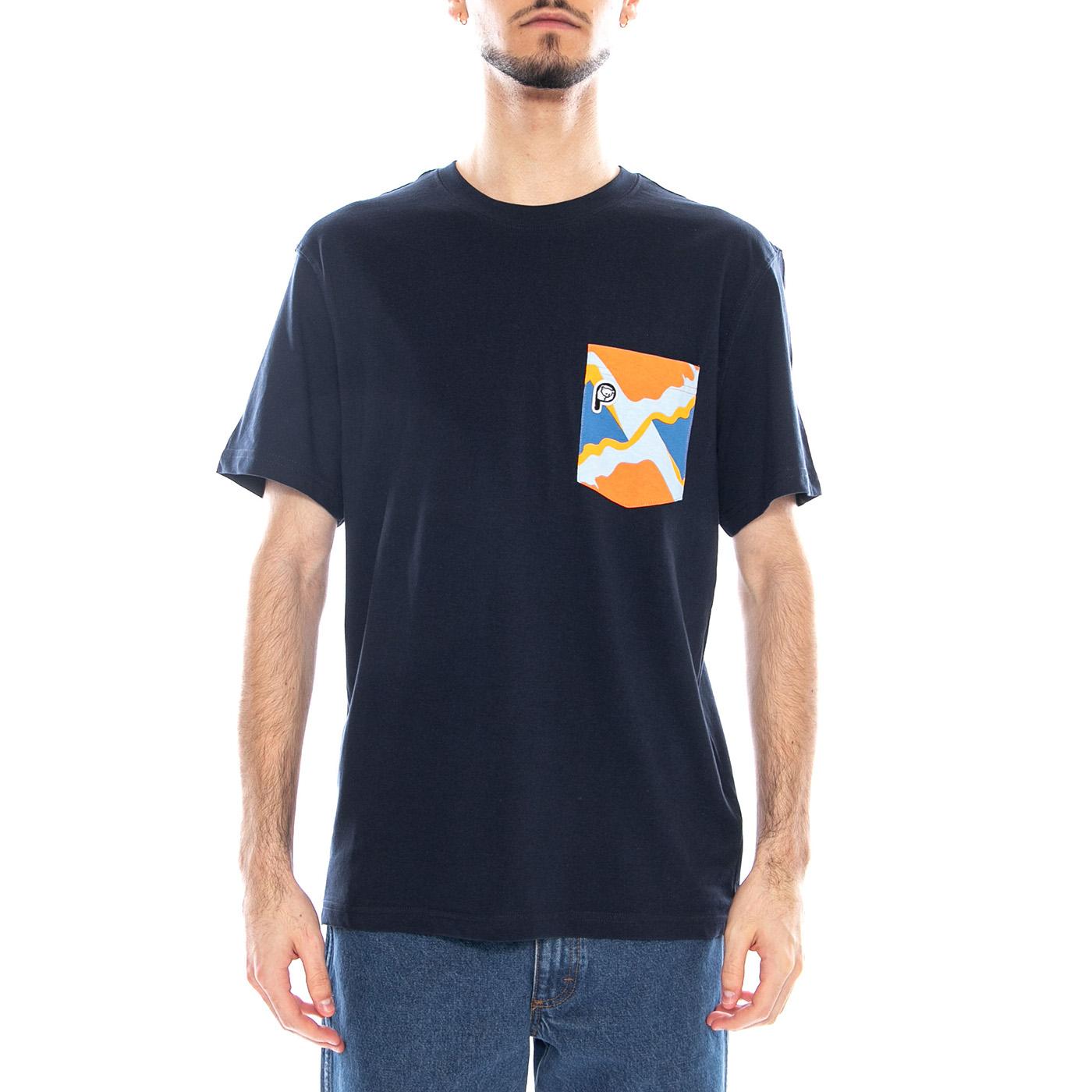 Penfield Printed Chest Pocket Navy Blazer - Maglietta Girocollo Uomo Blu PFD0161-203 . PENFIELD 