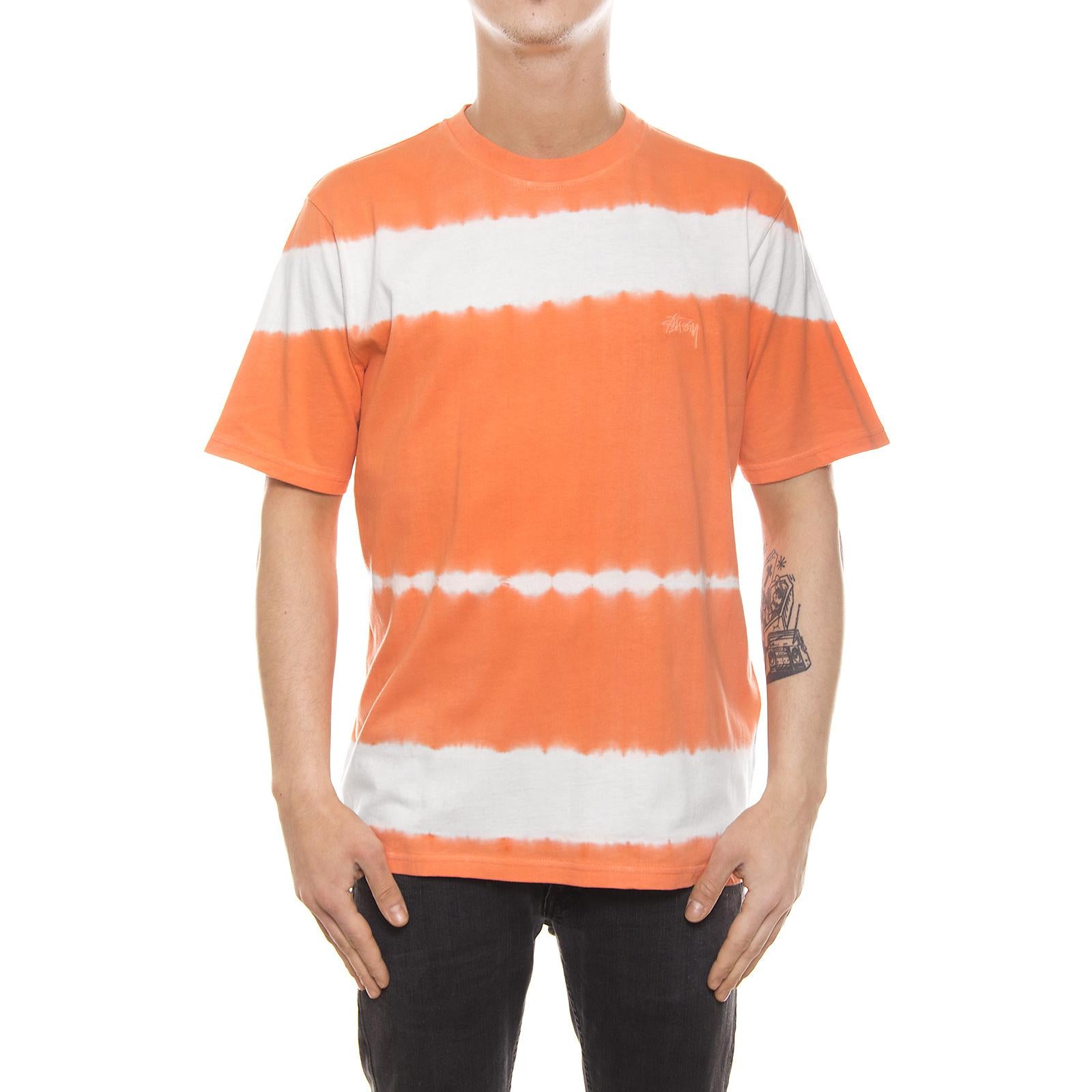 SPRAY STRIPE S/SL TEE ORANGE 114968-ORANGE  STUSSY 