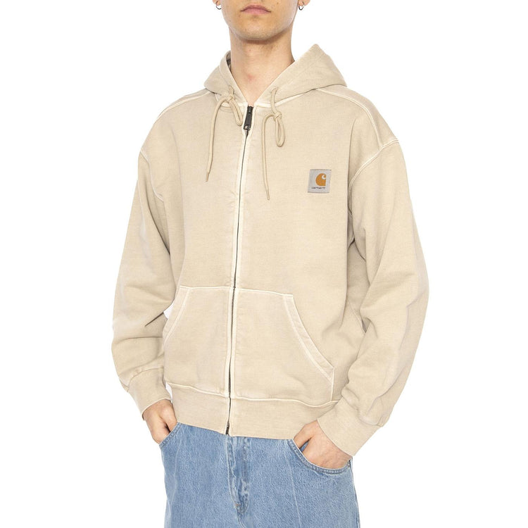 Hooded Nelson Jacket Fleur De Sel -  Felpa con Cappuccio e Zip Uomo Beige I033064.2LPGD  CARHARTT WIP 
