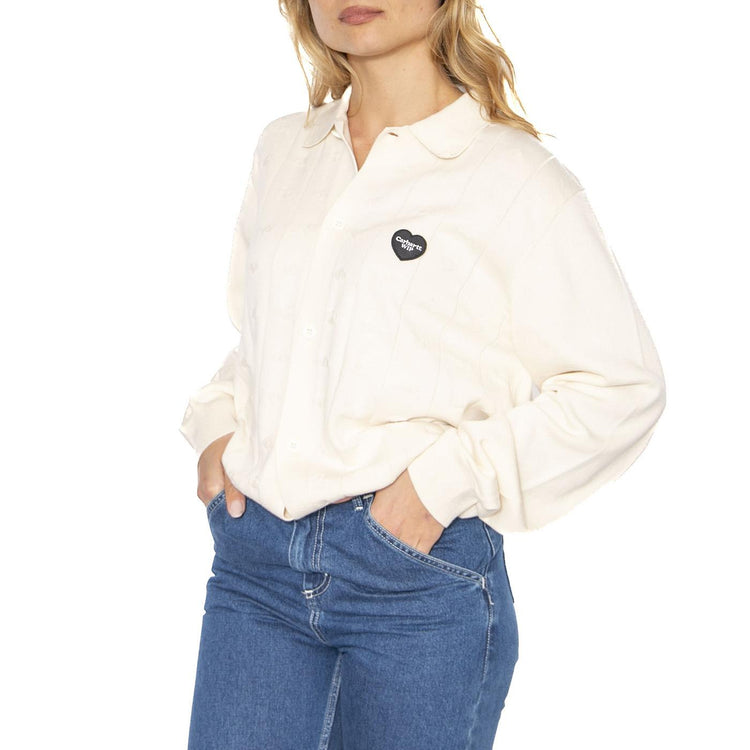 W' Drewe Cardigan Natural - Camicia Donna Bianca I035182.05XX  CARHARTT WIP 