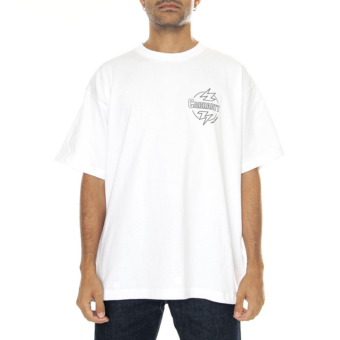 S/S Ablaze T-Shirt White / Black - Maglietta Girocollo Uomo Bianca I033639.00AXX  CARHARTT WIP 