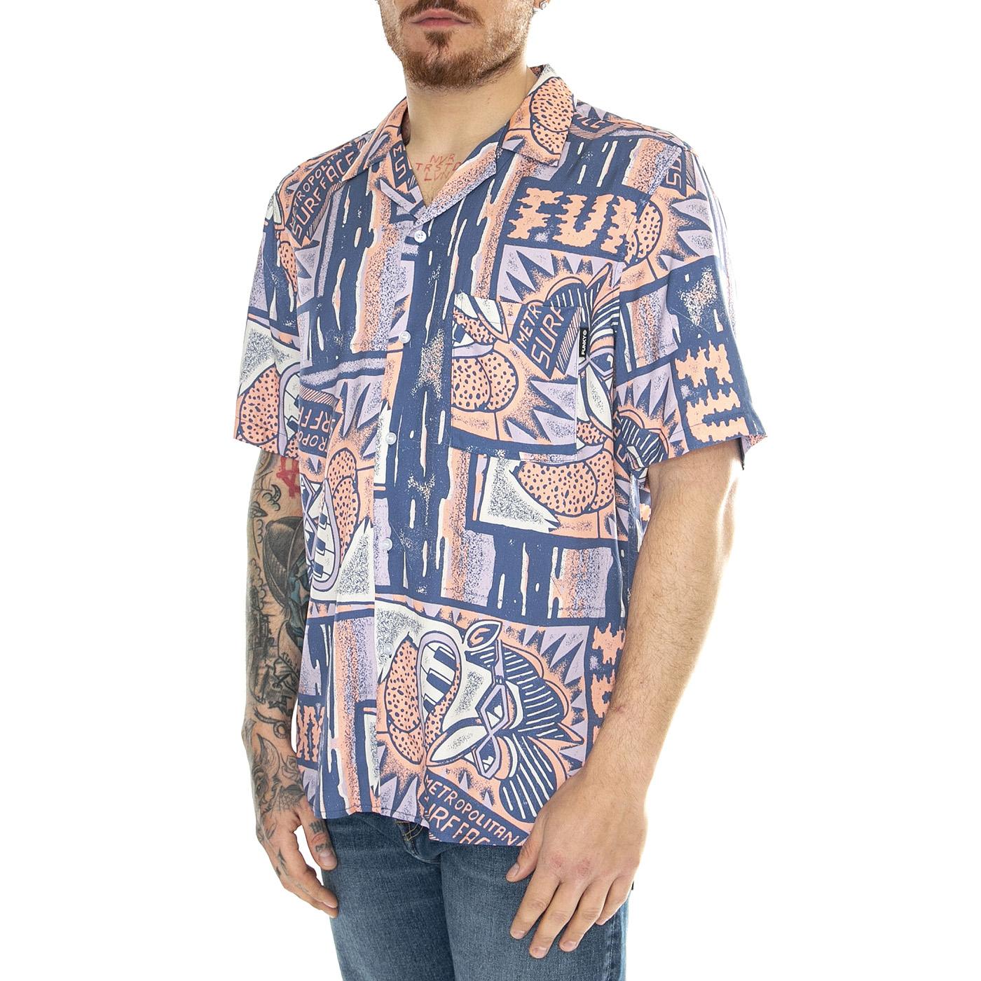 Surface Viscosa Shirt Stone - Camicia Maniche Corte Uomo Multicolore FNKSS24-40212  FUNKY 