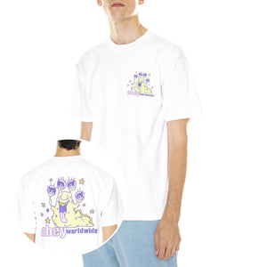 M' Obey Slime Heavyweight Tee White - Maglietta Girocollo Uomo Bianca 166913463-WHT  OBEY 