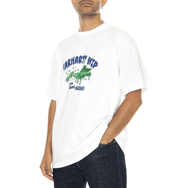 S/S Noisy T-Shirt White - Maglietta Girocollo Uomo Bianca I033666.02XX  CARHARTT WIP 
