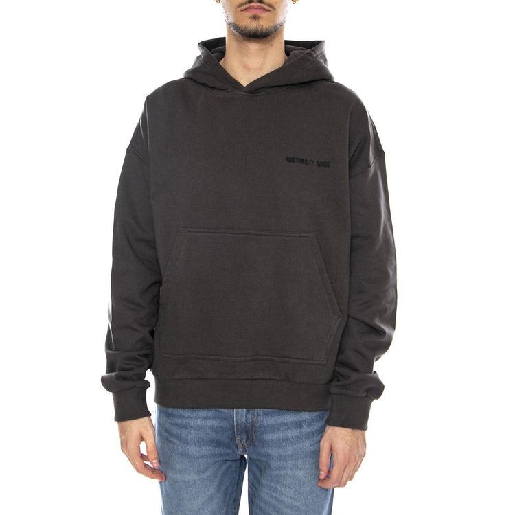 Embroidered Heavy Weight Hood -- Felpa con Cappuccio Uomo Washed Black 22645 WABLK BRIXTON 