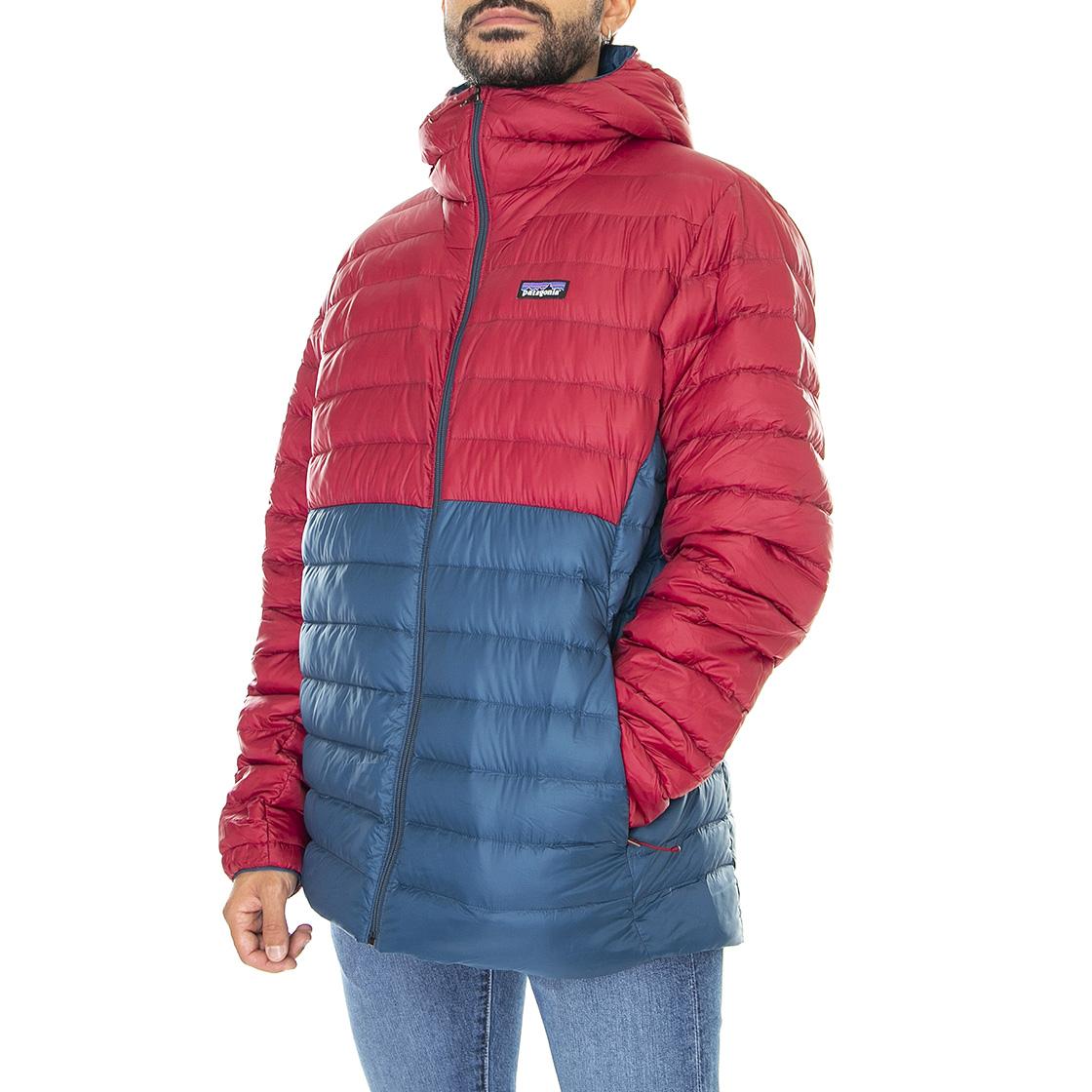 M's Down Sweater Hoody Tidepool Blue - Giacca Invernale con Cappuccio Uomo Blu / Multicolore 84702-TIDB  PATAGONIA 