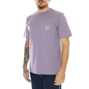 S/S Pocket T-Shirt Glassy Purple - Maglietta Girocollo Uomo Viola I030434.1NHXX  CARHARTT WIP 