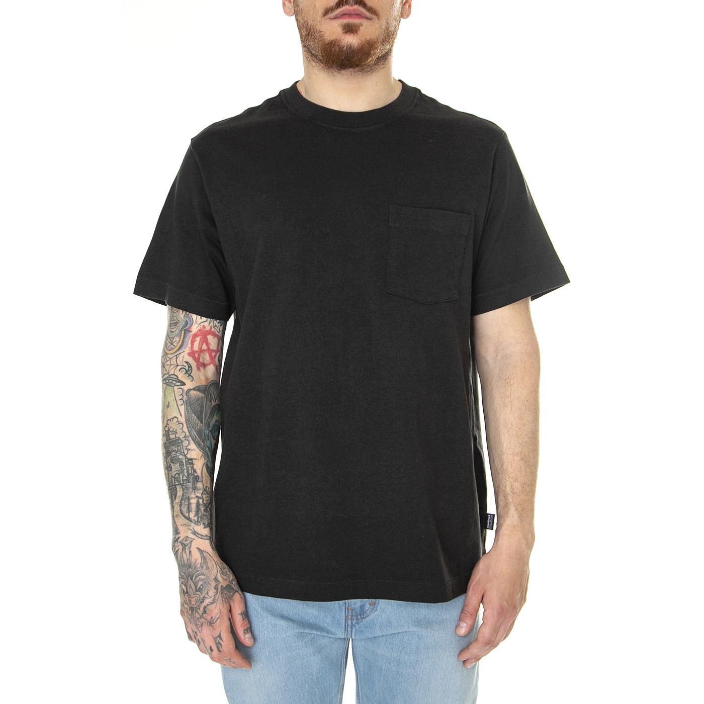M's Cotton in Conversion MW Pocket Tee Black - Maglietta Girocollo Uomo Nera 52010-BLK  PATAGONIA 