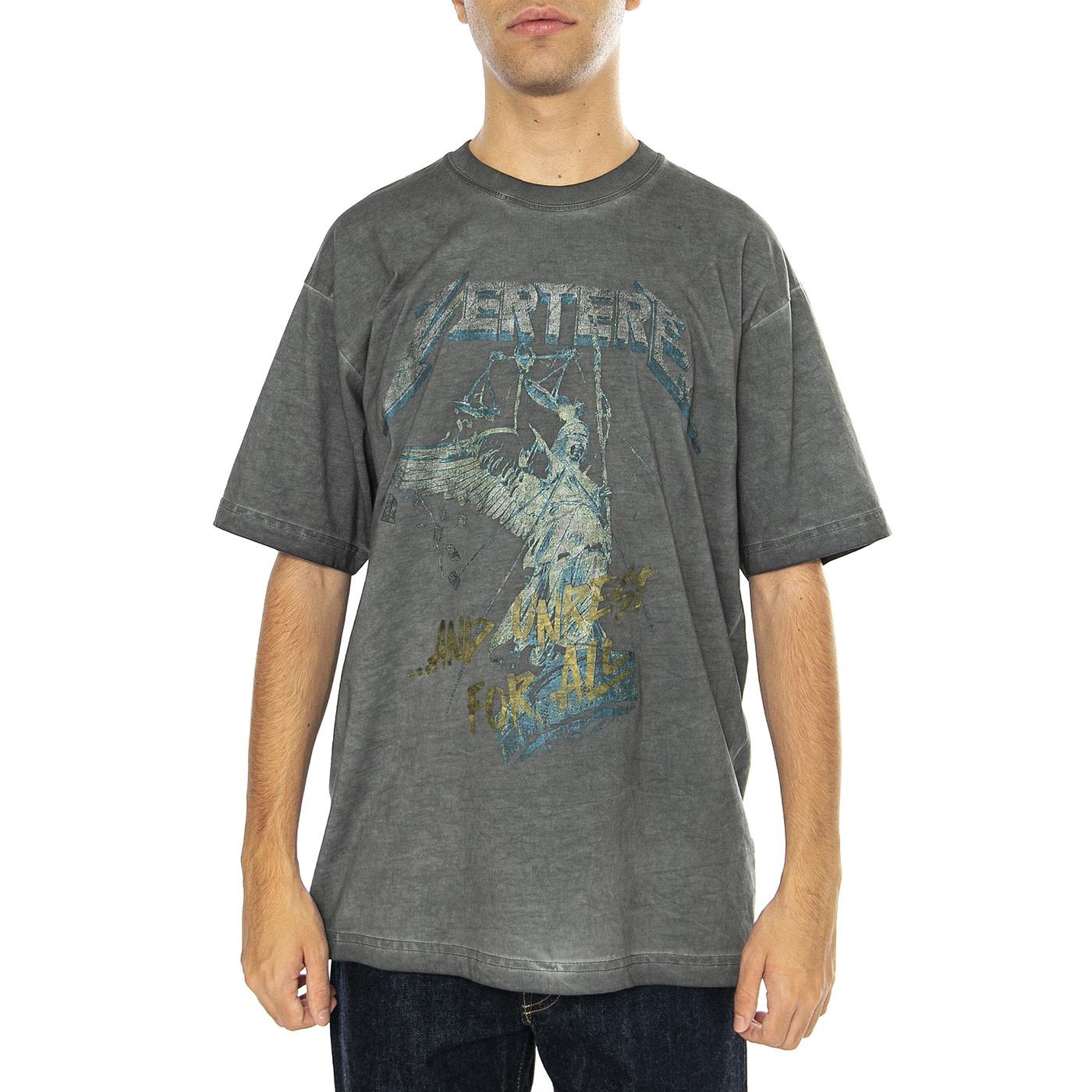 Justice T-Shirt Washed Black - Maglietta Girocollo Uomo Grigia VER-T246-WSDBLK  VERTERE BERLIN 
