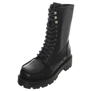 Cosmo 2.0 Cow Leather Black Boots Low Heel Chunky - Stivali Stringati Donna Neri VBS5455-101-20  VAGABOND 