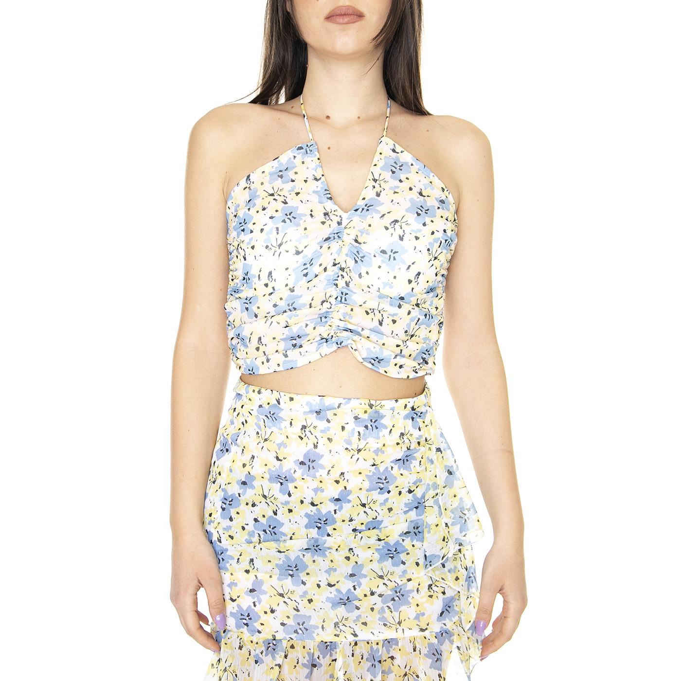 Halter Drapeado con Estampado Floral - Top Donna Multicolore 31W/41245  WILD PONY 