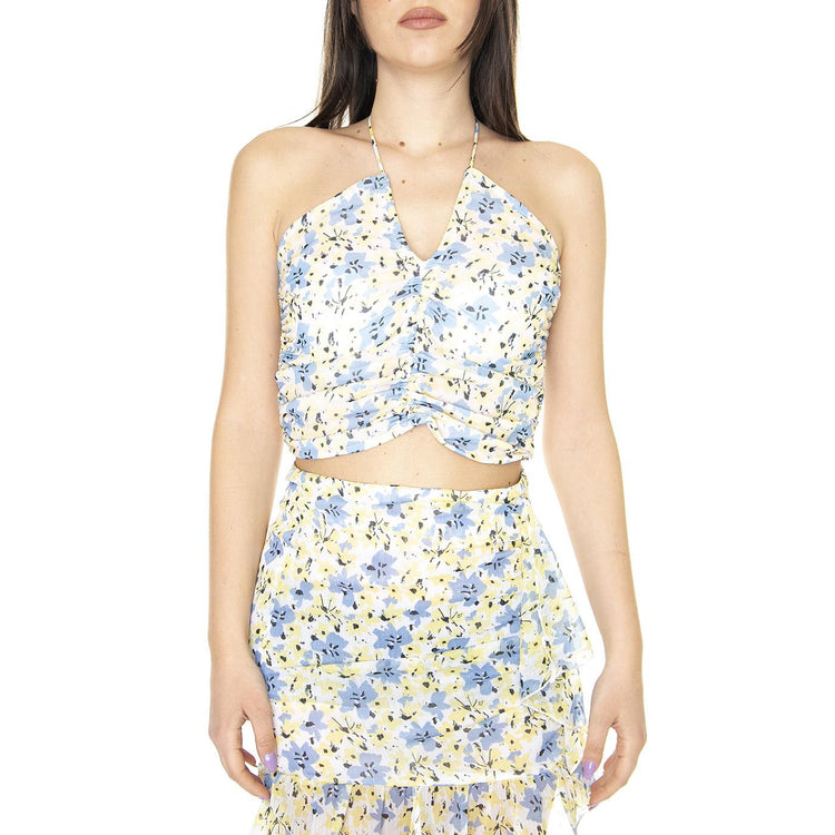 Halter Drapeado con Estampado Floral - Top Donna Multicolore 31W/41245  WILD PONY 