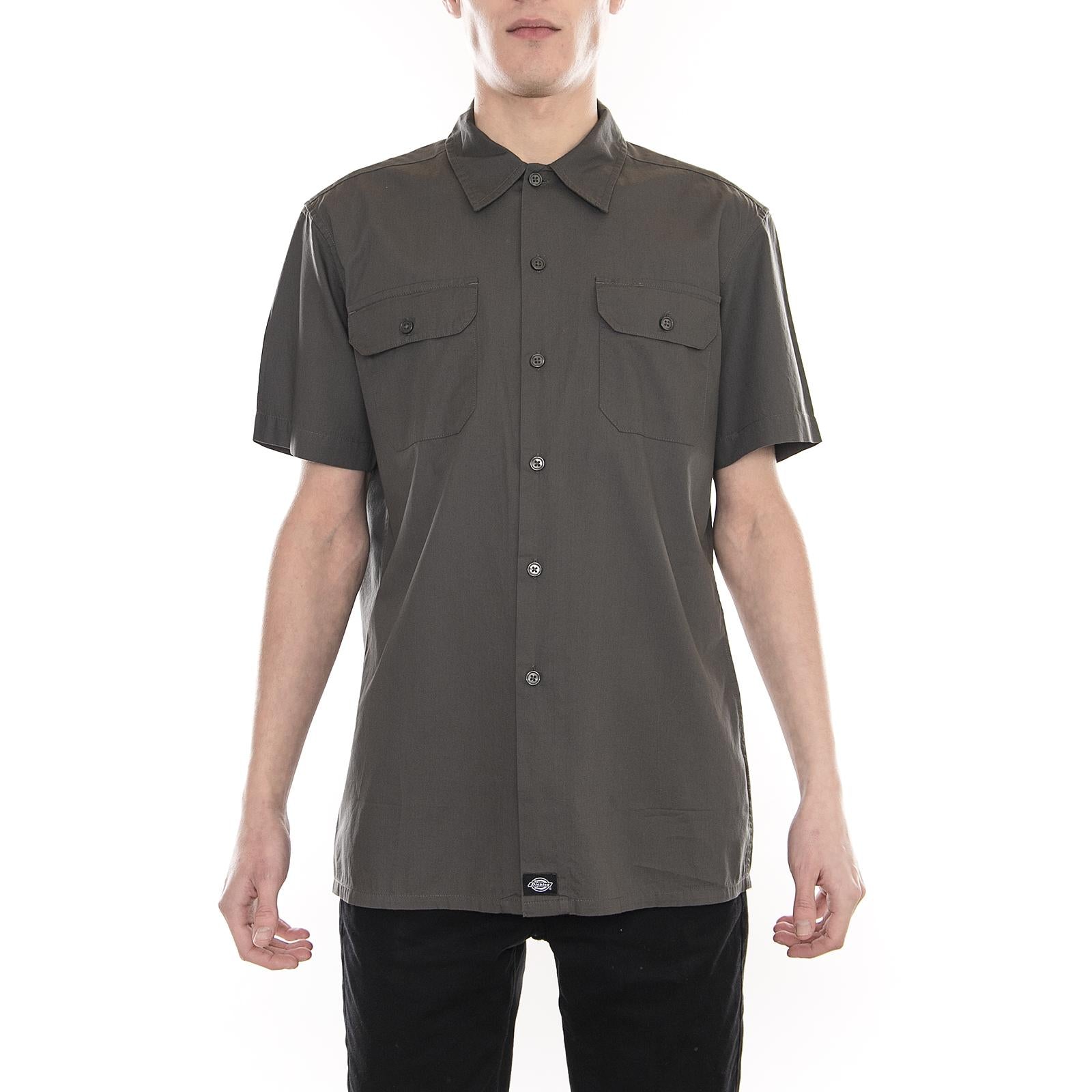 Talpa Charcoal - Camicia Maniche Corte Uomo Grigia 05 200314-CH . DICKIES 